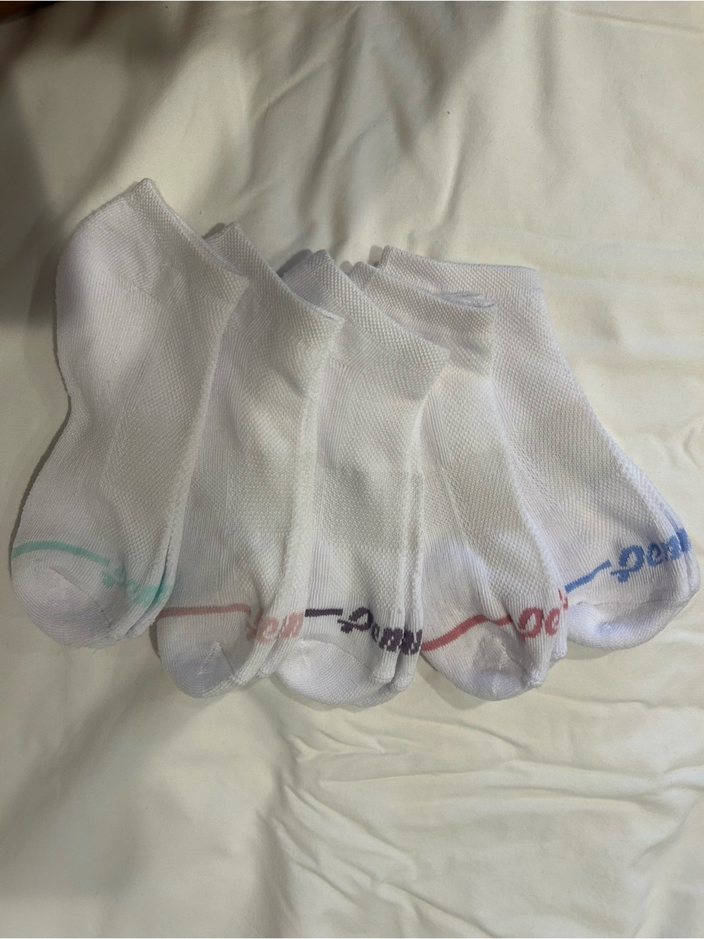 White Low-Cut Women’s Socks with Colored Accents